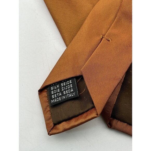 VTG ASSORTED LOT OF 3 - Bright Orange Silk Ties Made in Italy - Picture 7 of 11